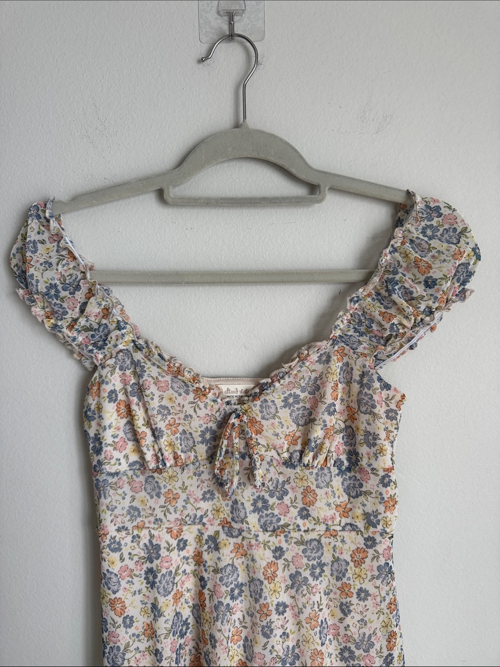 Y2K Dress Bundle XS – Atlantic State Floral Puff Sleeve Mini Dress + Lace Slip - Picture 10 of 15